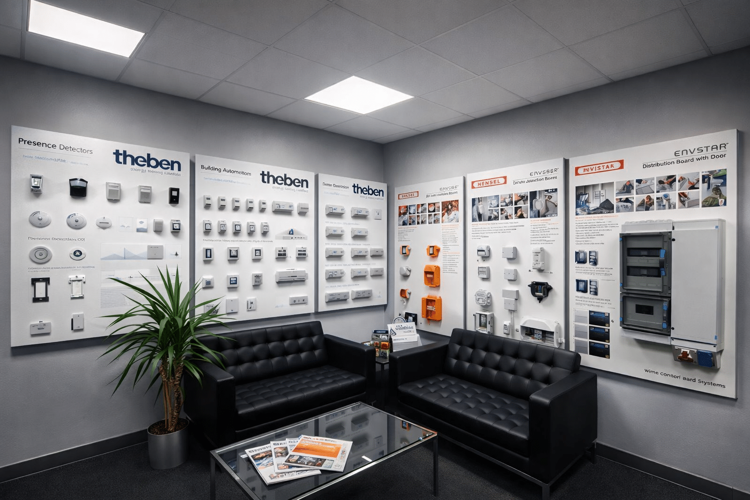 Inter-Konnect electrical automation showroom displaying KNX, lighting control and distribution board systems in Ireland.